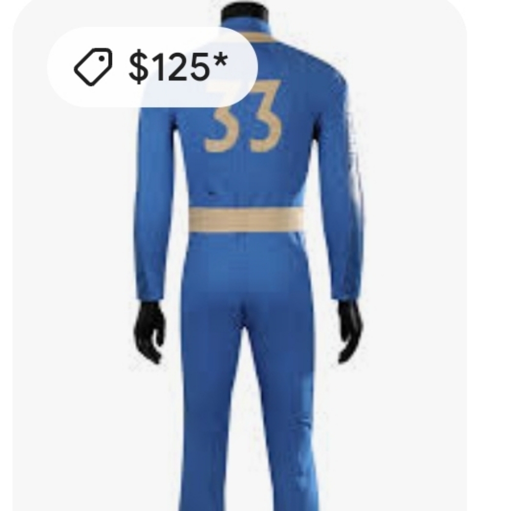 Fallout Vault Dweller 33 Blue Jumpsuit Cosplay Costume Outfit 2X NWOT